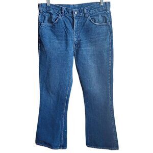 Vintage 1970's 36x30 Levis 646 0217 Denim Bellbottom Orange Tab Jeans Talon 42
